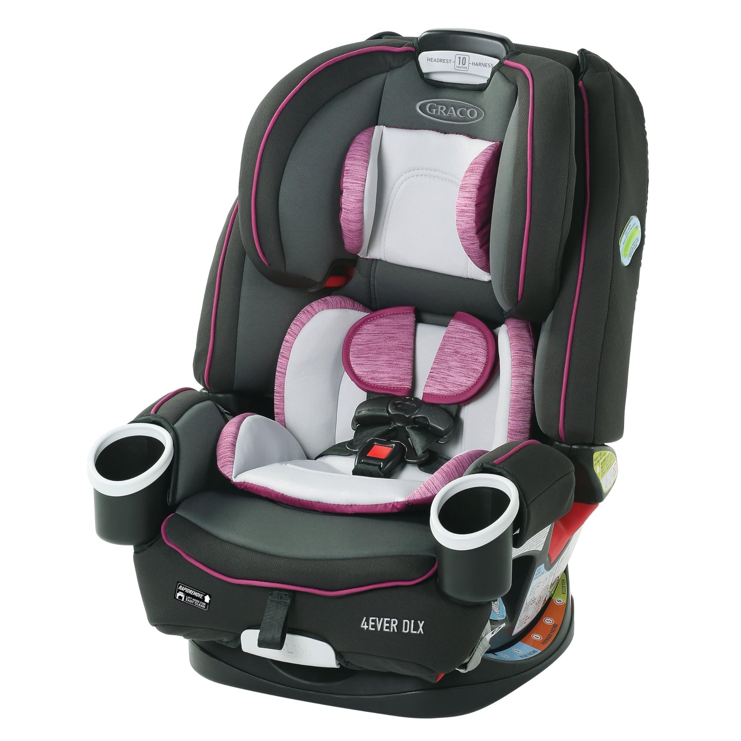 Graco 4Ever DLX 4-in-1 Car Seat, Pink | Infant to Toddler Car Seat, with 10 Years of Use | Rear-facing, Forward-facing and Booster Modes | Safe,…
