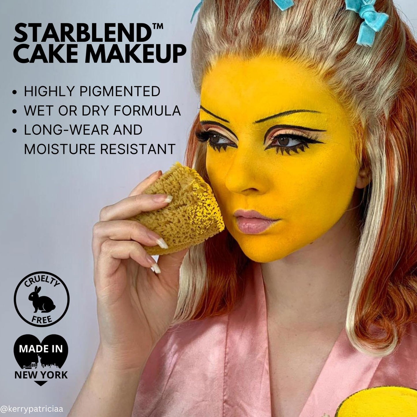 Mehron Makeup StarBlend Cake Makeup | Wet/Dry Pressed Powder Face | Powder Foundation | Black Body and Face Paint 2 oz (56g) | Made in the USA