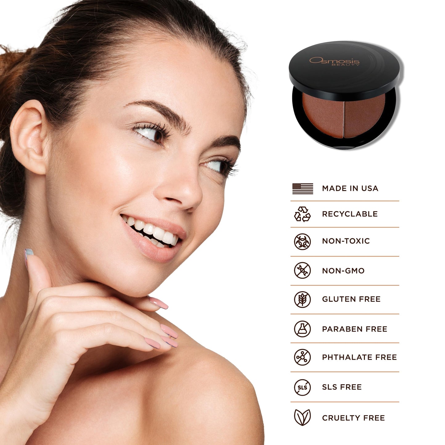 Osmosis Beach Glow Bronzer, Long-Wear, Matte, Natural Sun Kissed Glow, Hydrating and Oil Absorbing, Maui, 0.2 Oz