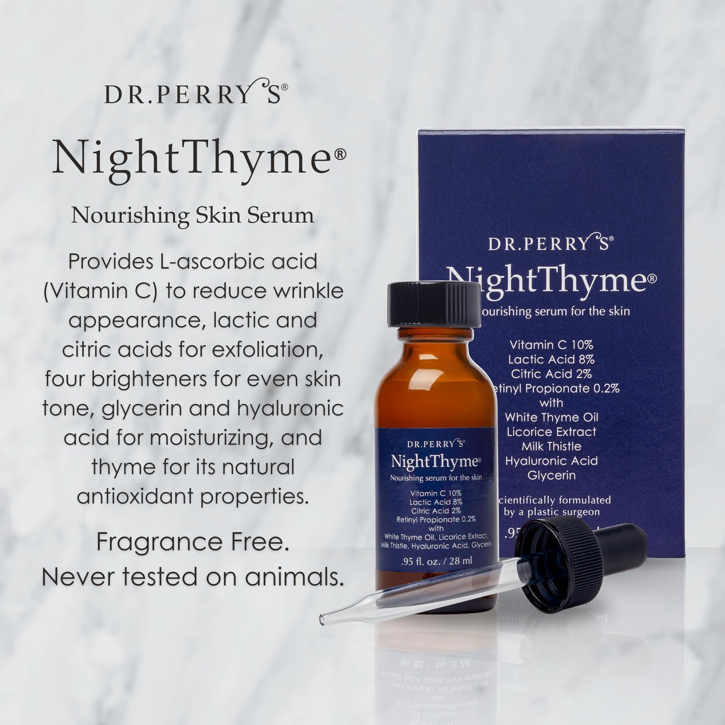 Dr. Perry's NightThyme Skin Nourishing Serum with Vitamin C and Hyaluronic Acid