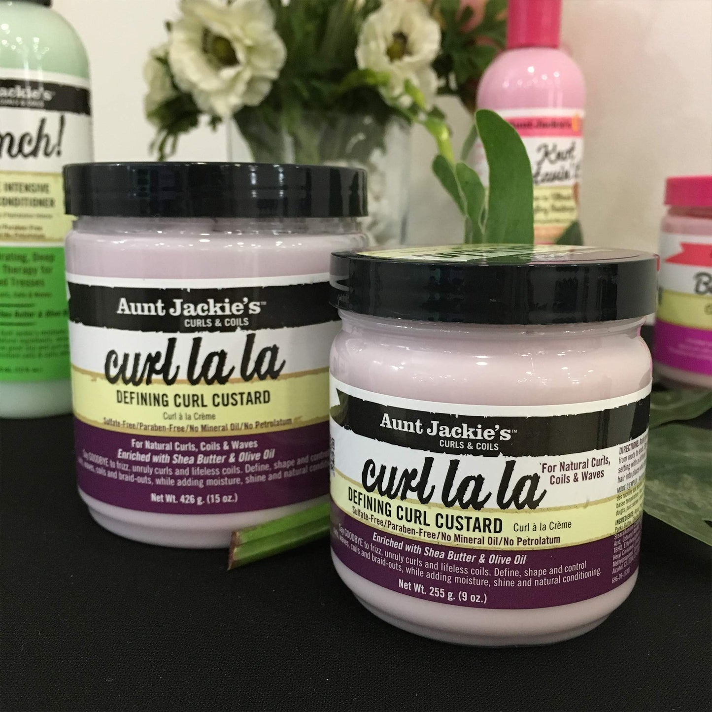 Aunt Jackie's Hair Styling Agent Curl Custard, 18 oz - For Natural Hair Curls, Coils and Waves, Enriched with Shea Butter and Olive Oil