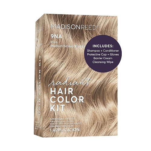 Madison Reed Radiant Hair Color Kit - 9NA Medium Cool Blonde with Ash Undertones (Pisa Blonde), Permanent Hair Dye, Superior Gray Coverage