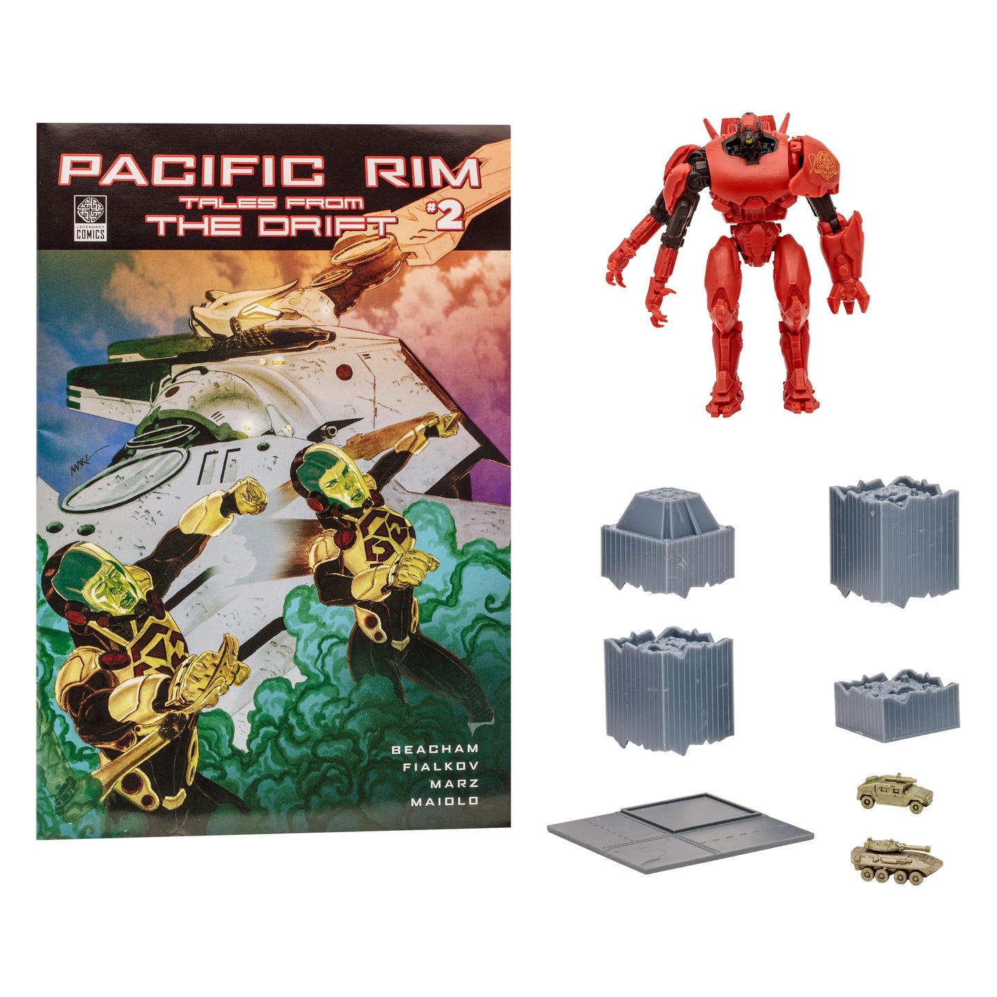 Pacific Rim McFarlane Toys Crimson Typhoon (Jaeger) 4" Scale Figure Playset with Comic