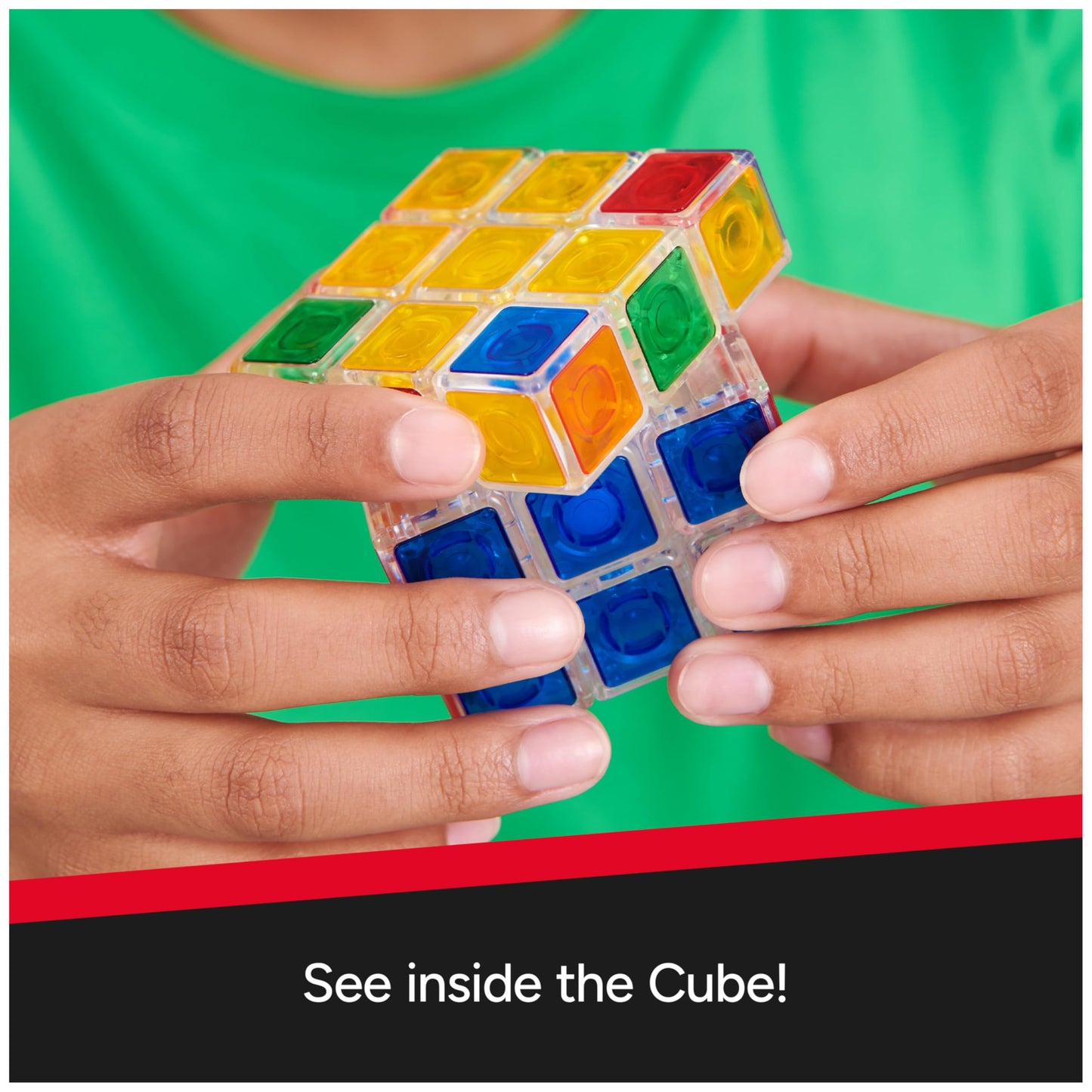 Rubik’s Crystal Cube 3x3 – Transparent Color-Matching Puzzle, Twisting Fidget & Brain Teaser Toy for Kids, Teens & Adults Ages 8+