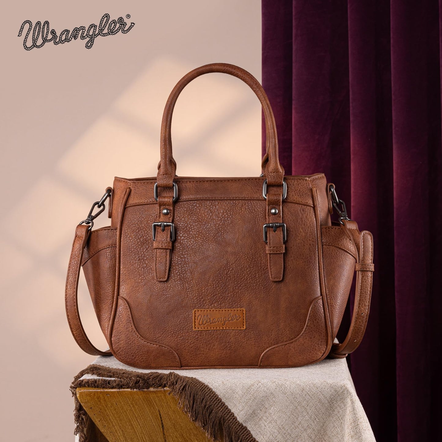 Wrangler Tote Bag for Women Brown Purse for Woman Medium Ladies Crossbody Handbag WG187-8318BR
