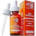 SeoulCeuticals Korean Skin Care 97.5% Snail Mucin Serum - K Beauty Skincare Anti Wrinkle Cica Night Serum Hyaluronic Acid for Face 1oz