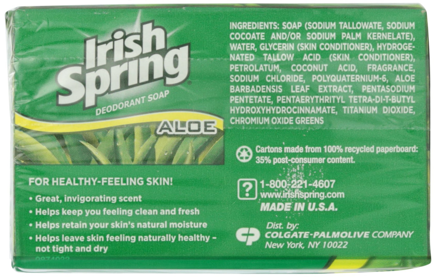 Irish Spring Aloe Bar Soap, 3 ct