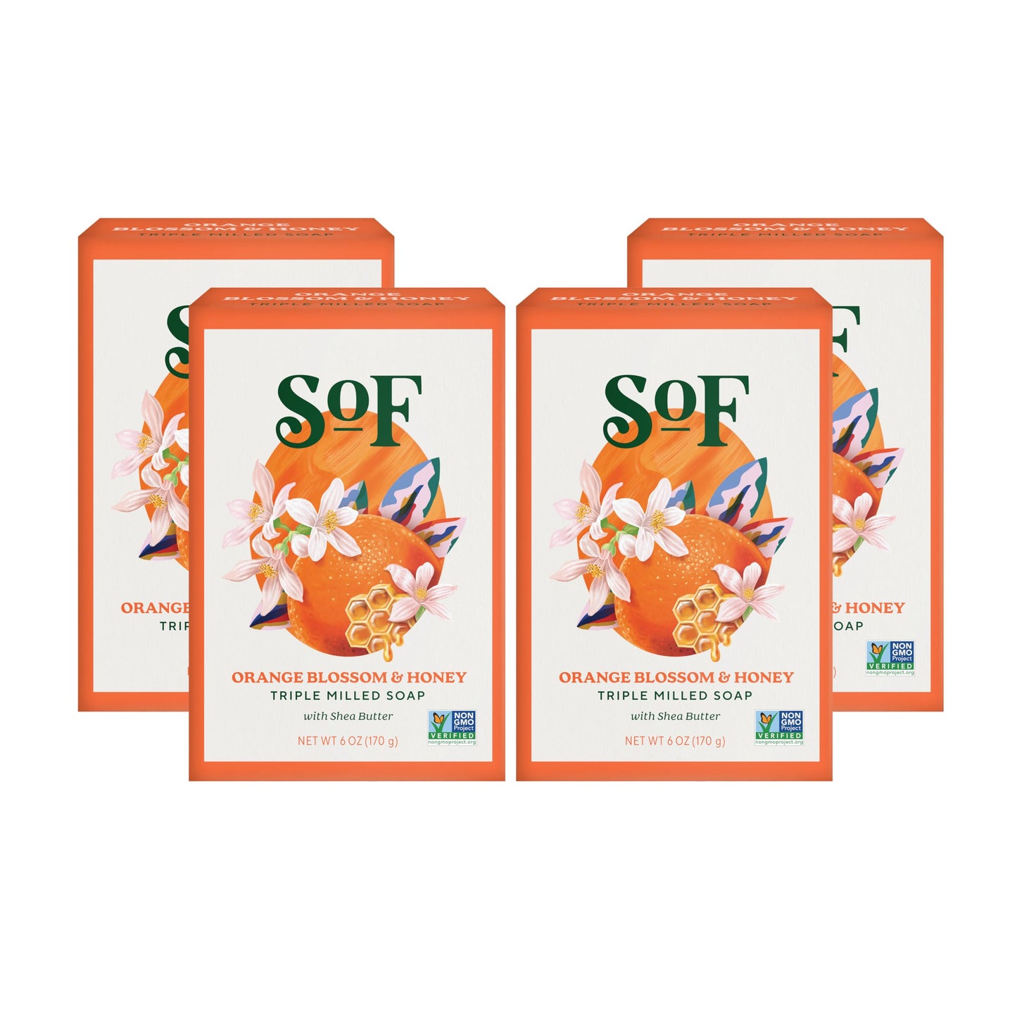 South Of France SoF Triple Milled Bar Soap - With Coconut Oil & Organic Shea Butter- Vegan & Non GMO- Free From Phthalates, Sulfates & Parabens