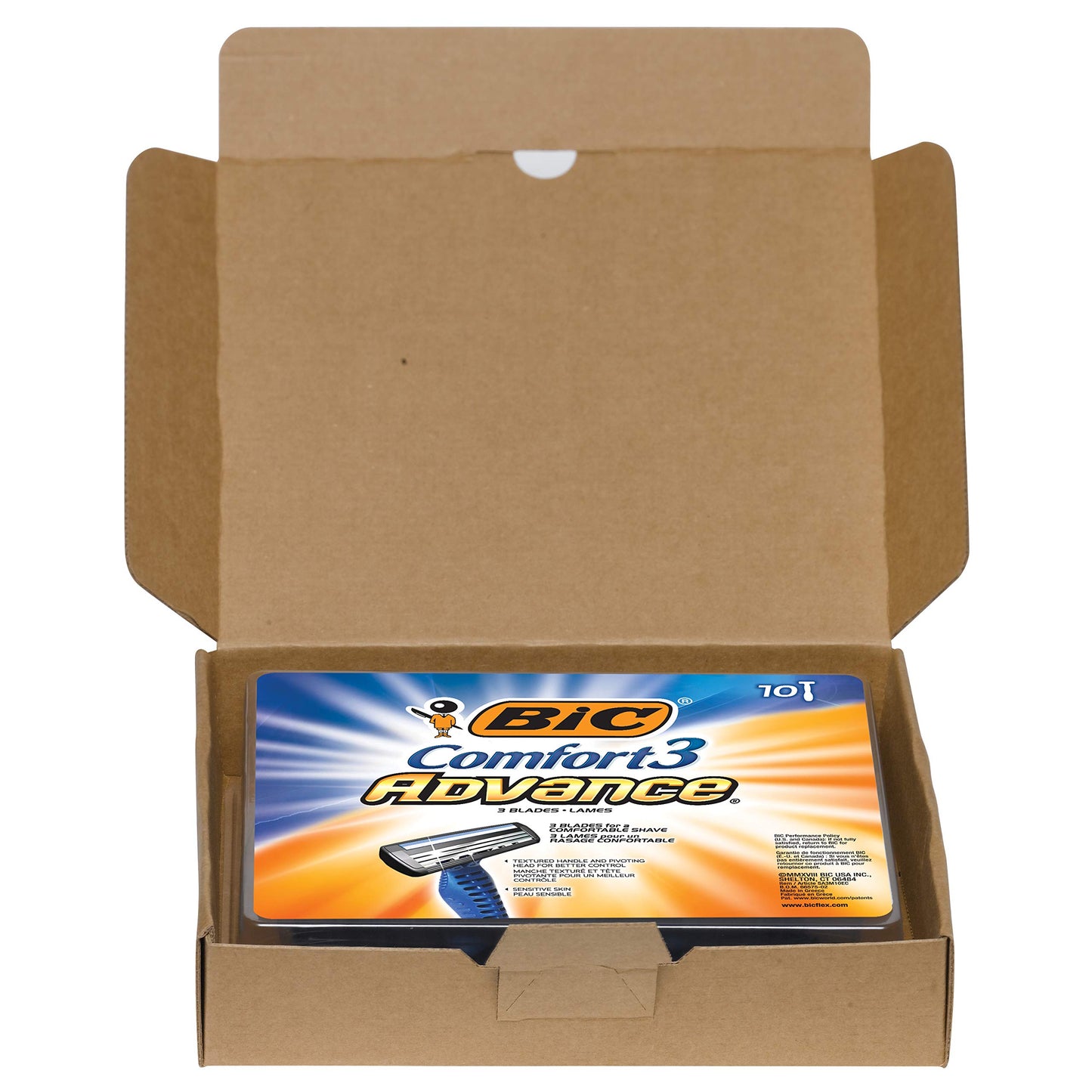 BIC Comfort 3 Advance Disposable Razor, Blue, 10 Pack Beauty and Personal Care BIC