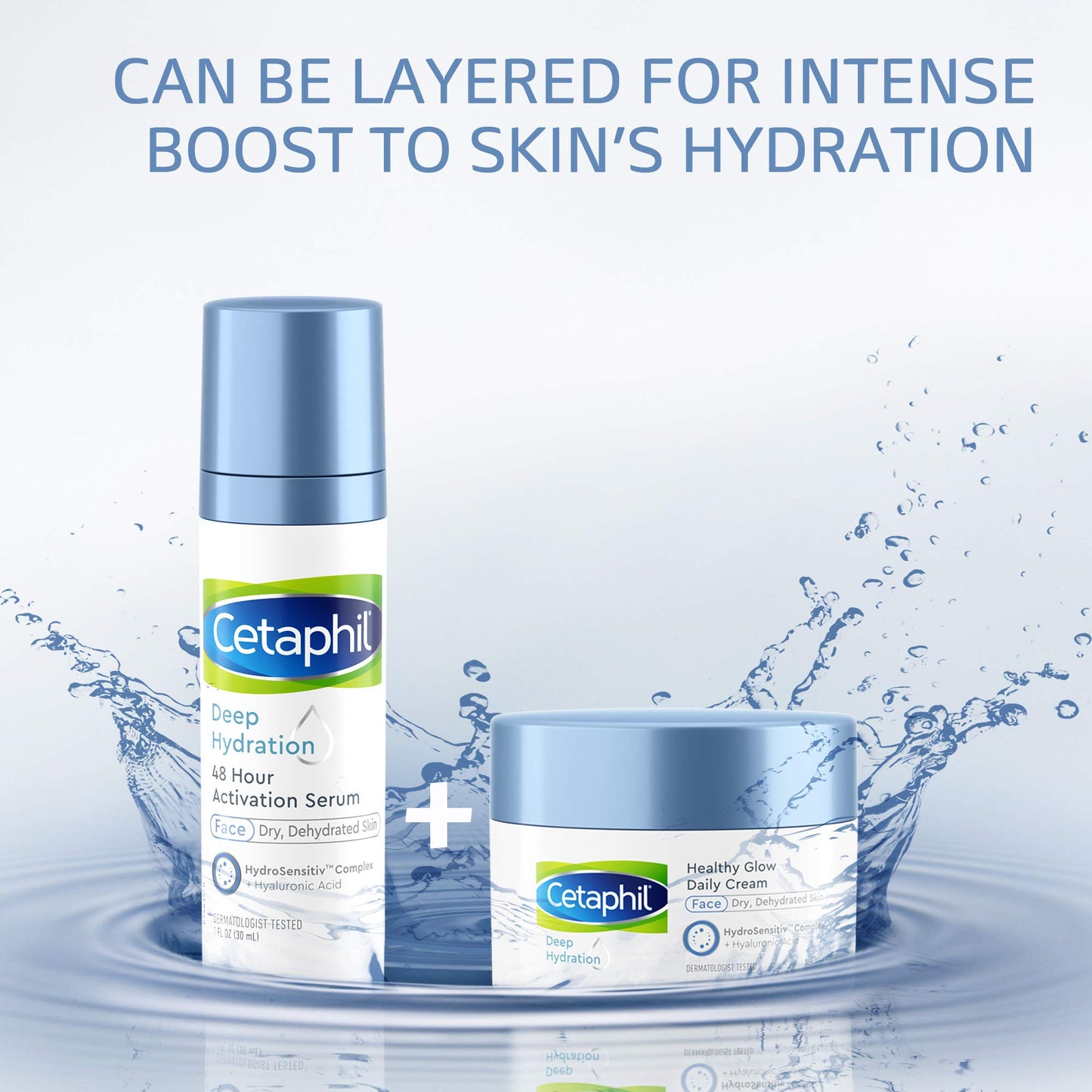 Cetaphil Deep Hydration 48Hr Activation Serum, 1 fl oz, 48 Hr Face Moisturizer for Dry, Sensitive Skin, With Hyaluronic Acid, Vitamin E & B