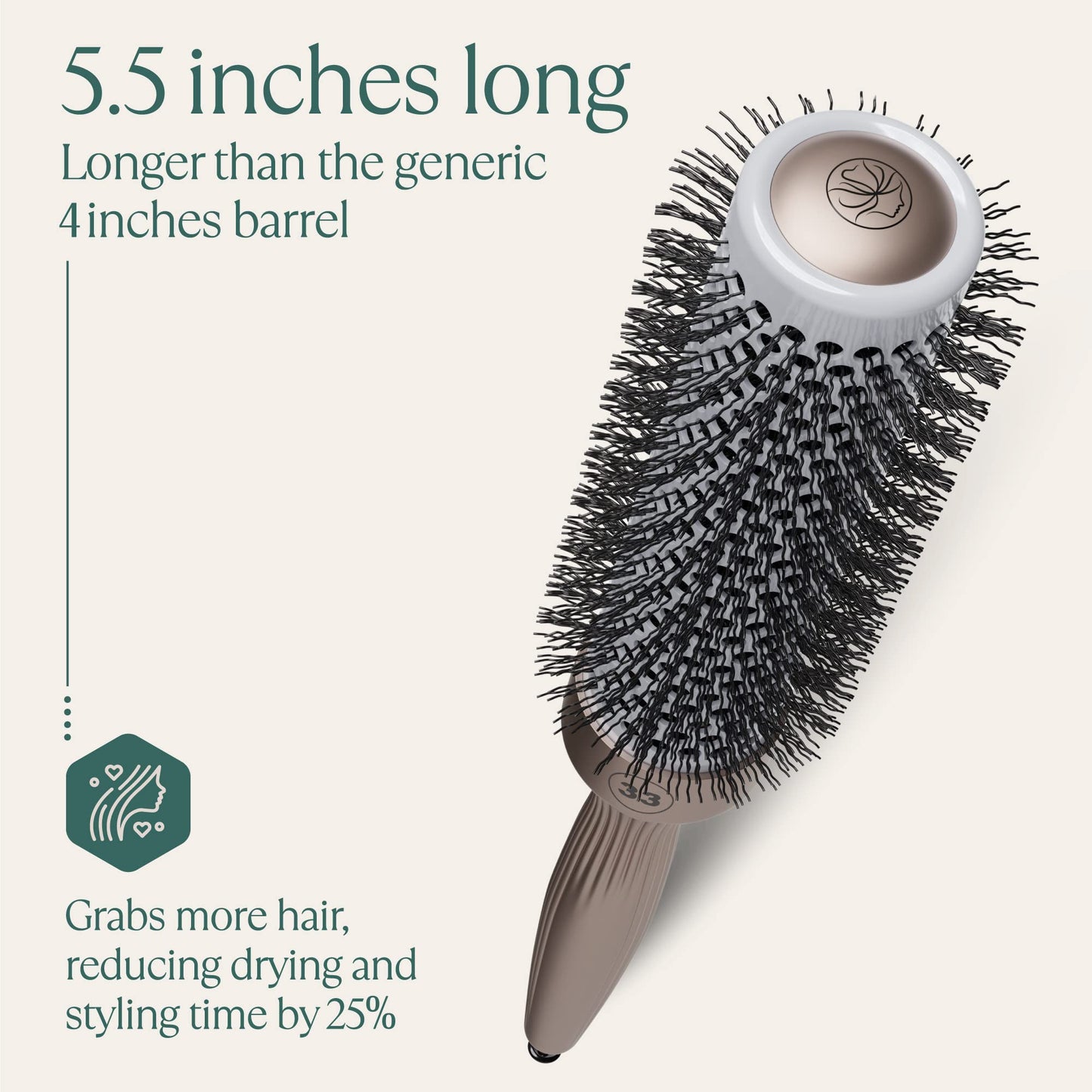 Osensia Round Brush for Blow Drying 1.3 Inch, Vented Hairbrush for Styling, Salon Blowouts, All Hair Types, Ionic, Ceramic, Builds Hair Volume