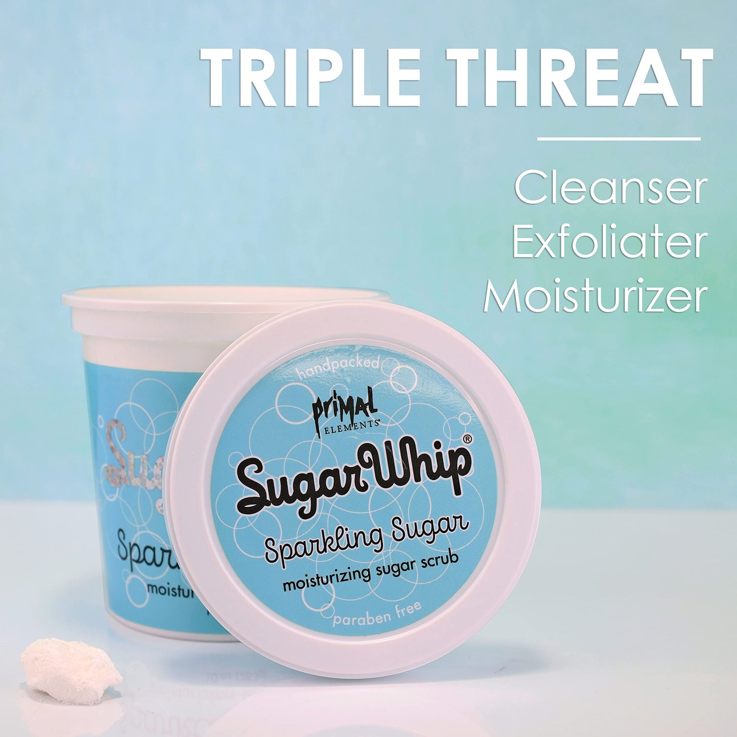 Primal Elements Sugar Scrub, Exfoliating Sugar Whip, Face and Body Cleanser, Moisturizer, Sparkling Sugar, 10 oz Package Beauty & Personal Care Primal Elements