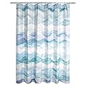 Allure Home Creation Roller Stripe Polyester Fabric Printed Shower Curtain 70"x72" Blue