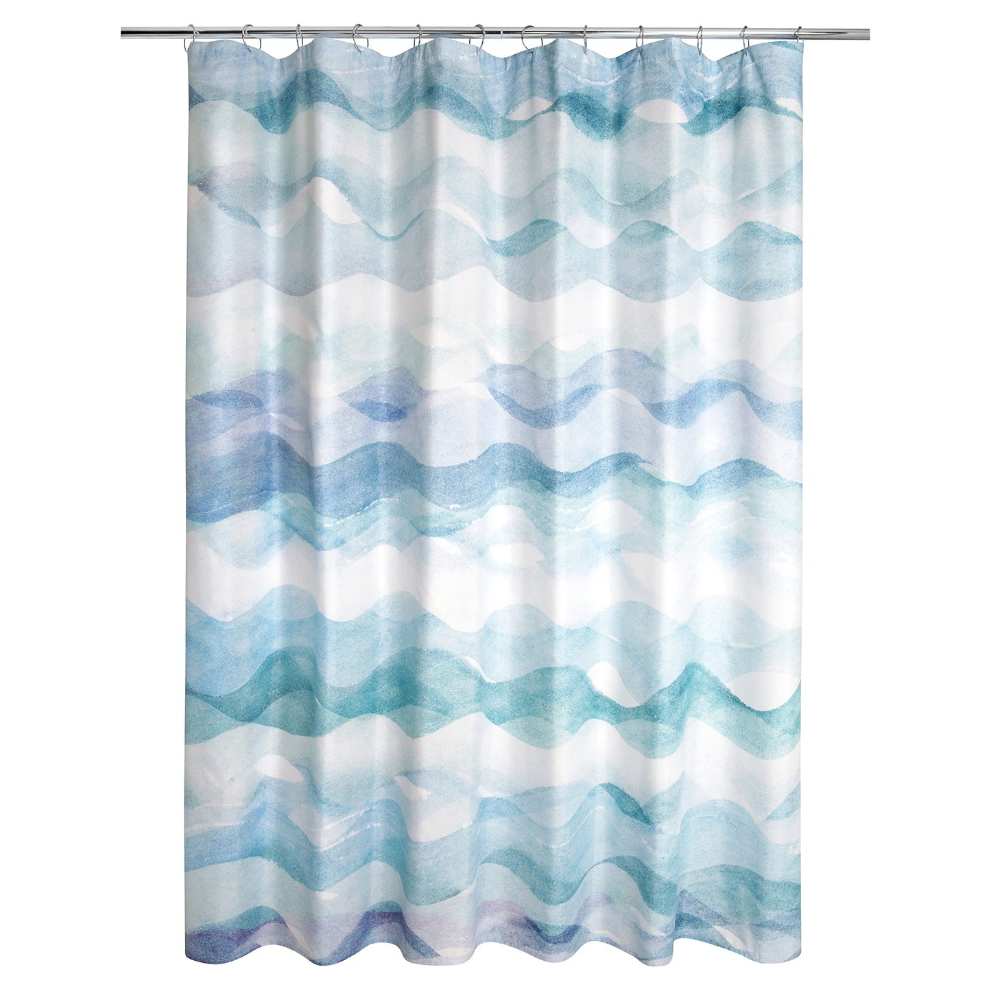 Allure Home Creation Roller Stripe Polyester Fabric Printed Shower Curtain 70"x72" Blue
