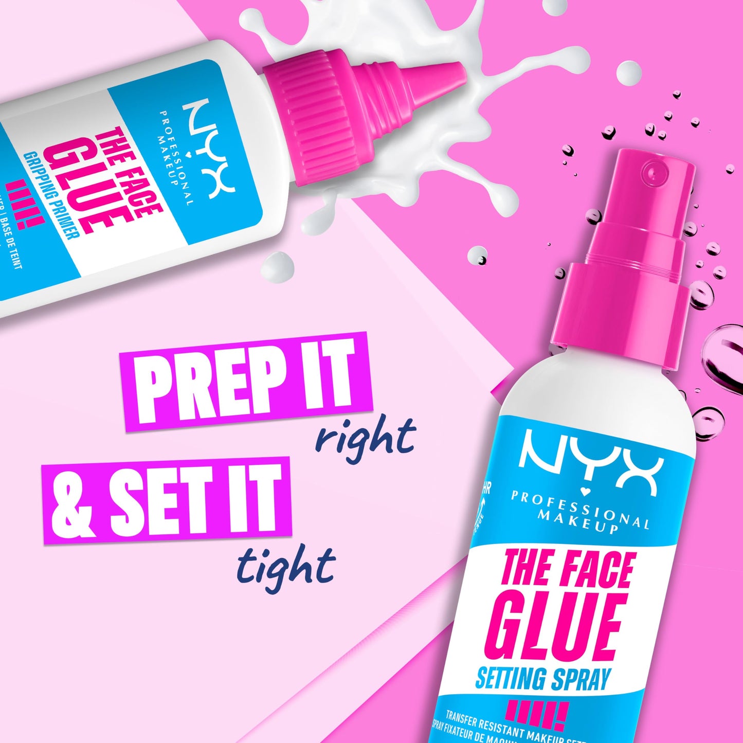 NYX PROFESSIONAL MAKEUP The Face Glue Setting Spray, Transfer-Resistant Waterproof Setting Spray, Up to 24HR Make Up Wear Beauty and Personal Care NYX PROFESSIONAL MAKEUP