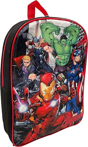 Ruz Avengers Boy's 15" Backpack (Black-Red)