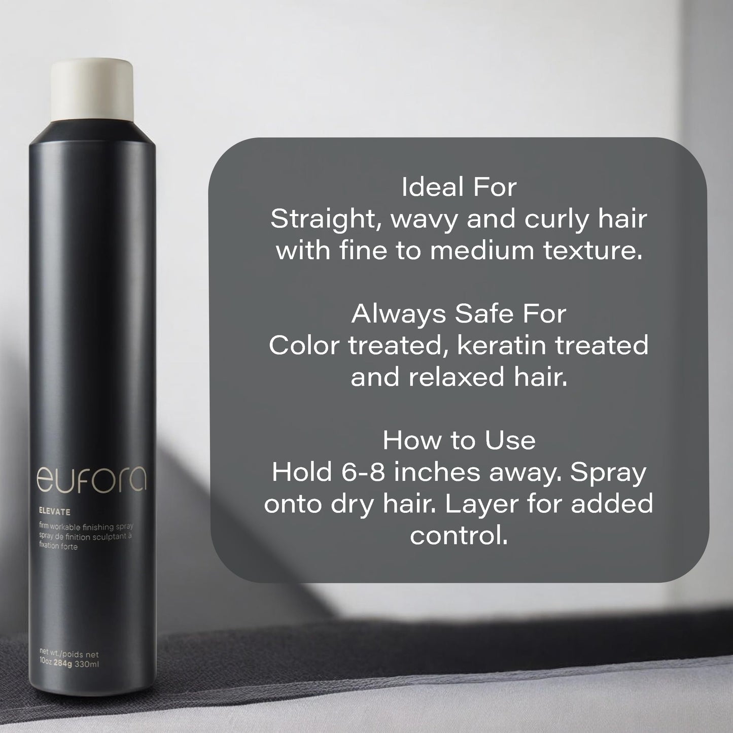 Eufora Elevate Firm Workable Finishing Spray, 10 Oz