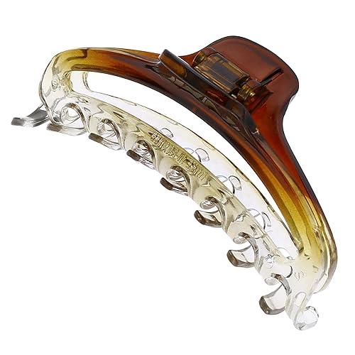 Camila Paris CP2380 French Hair Clip for Women, Medium Narrow, Brown / Cristal, Girls Hair Claw Clips Jaw Fashion Durable Styling Hair Accessories