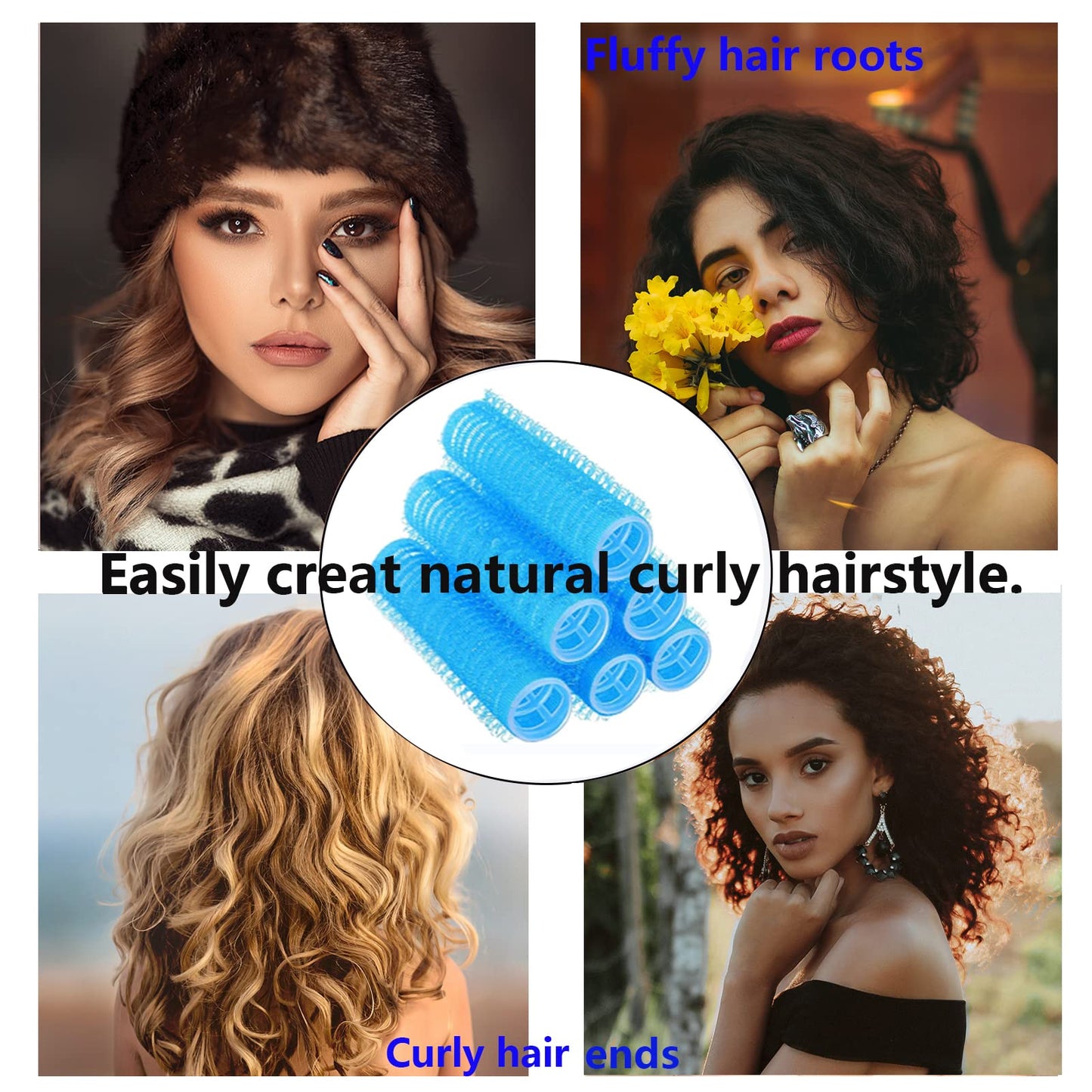 MOODKEY 18PCS Self Grip Small Hair Curlers Heatless Roller Hair Curlers Pro Salon Hairdressing Curler DIY Curly Hairstyle Hair Rollers Tools Rat Tail