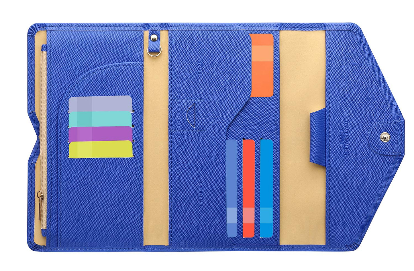 ZOPPEN Multi-Purpose RFID Blocking Travel Passport Wallet Ver.4 – Trifold Document Organizer & Holder, Dazzle Blue