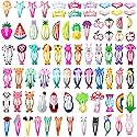 Girls Hair Clips Barrettes, Funtopia 80 Pcs Lovely Animal Fruit Printed Pattern Metal Snap Hair Clips Cartoon Design Hairpins for Kids Teens Pets