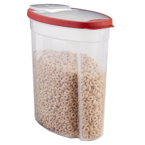 Rubbermaid Flex and Seal Cereal Keeper, 1.5 Gallon, BPA-Free, Clear with Red Lid, Airtight