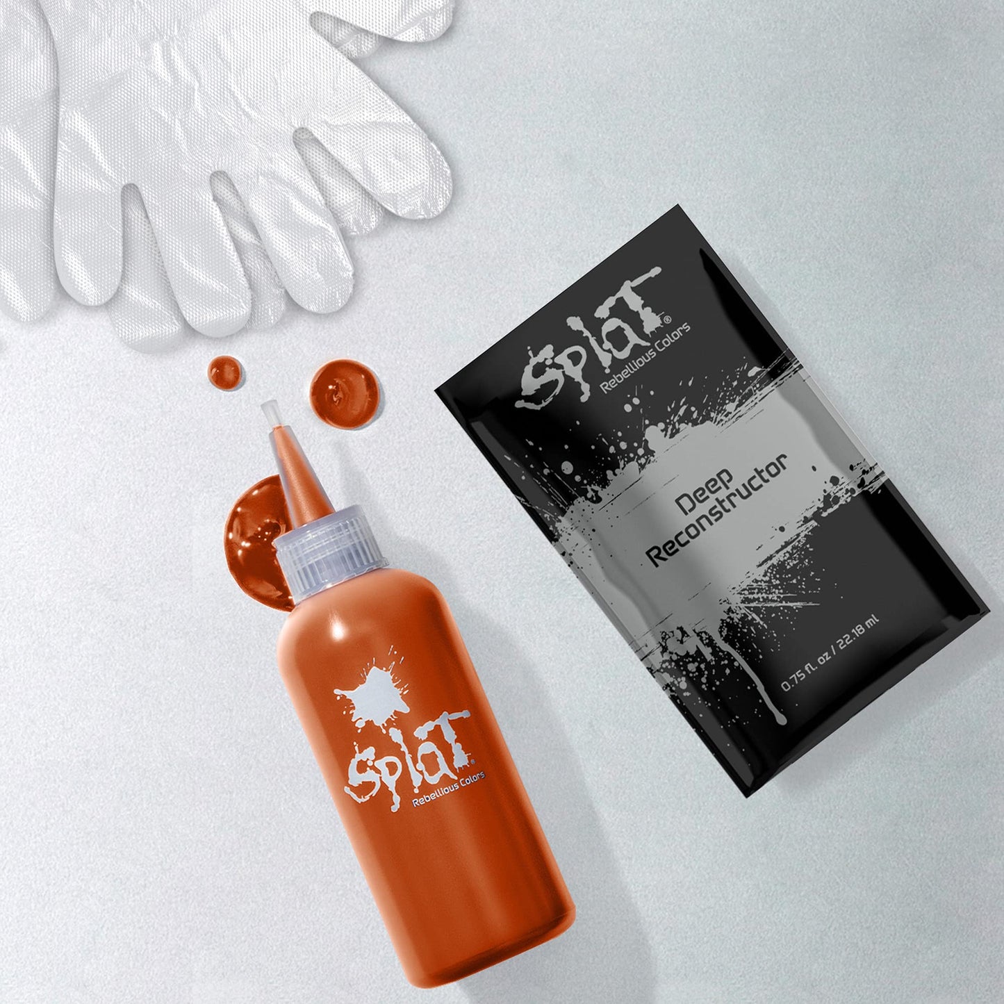 Splat Spicy Copper Semi Permanent Hair Dye Kit with Bleach, 1 Application, Includes Copper Orange Hair Dye, Oxide & Bleach Powder, Vegan & Cruelty