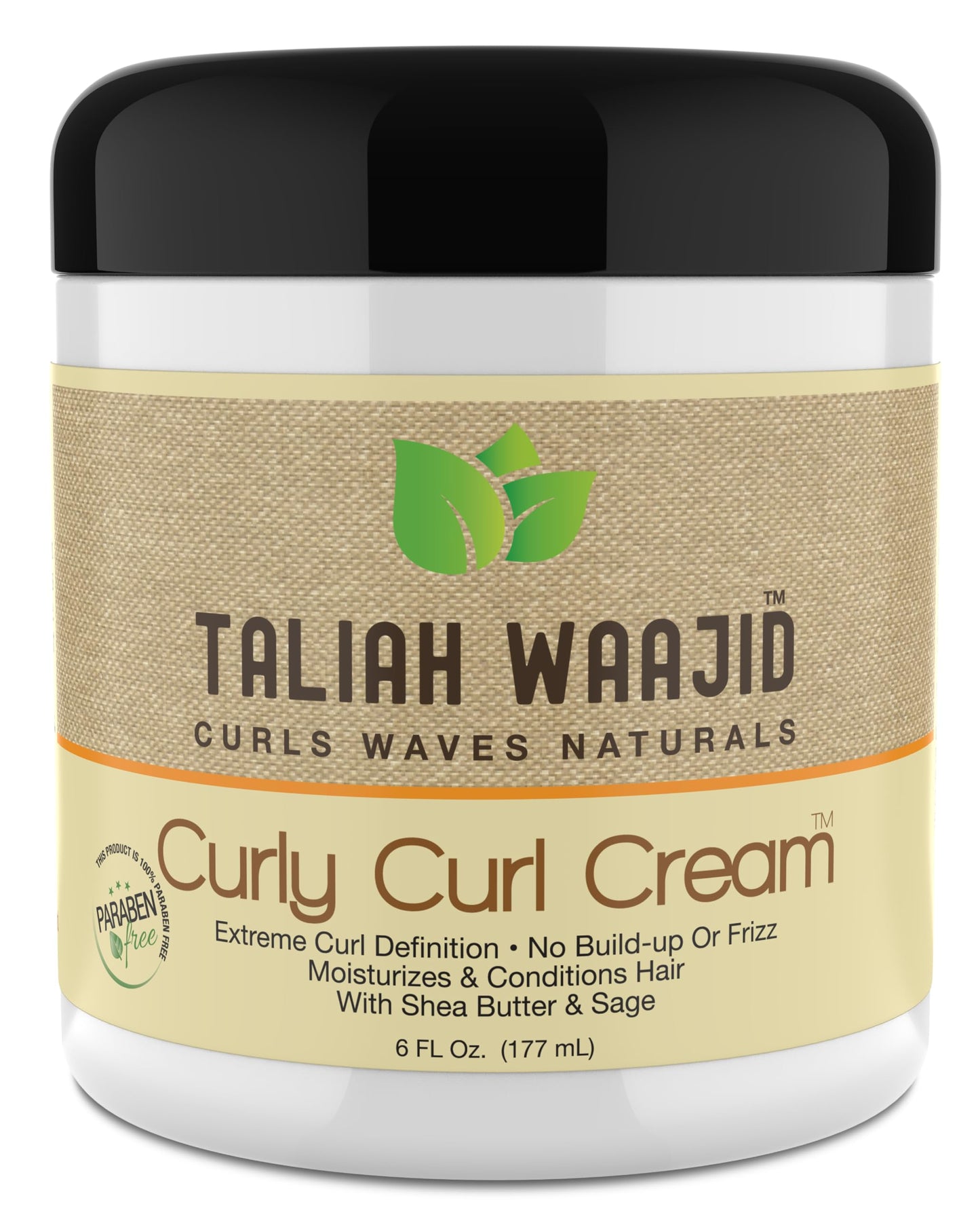 Taliah Waajid Curls Waves Natural - Curly Curl Cream | Extreme Curl Definition Hair Styling Gel | No Build-up or Frizz | 100% Paraben Free | Shea