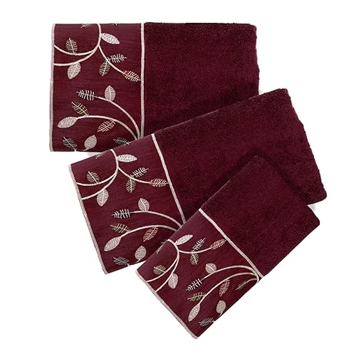 Popular Bath 780154 Aubury, Towel Set, Burgundy