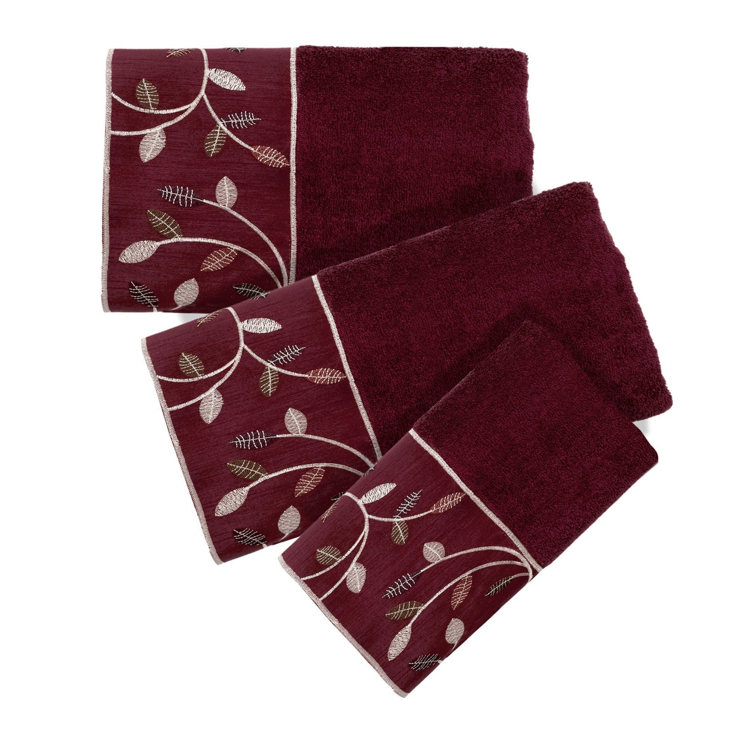 Popular Bath 780154 Aubury, Towel Set, Burgundy