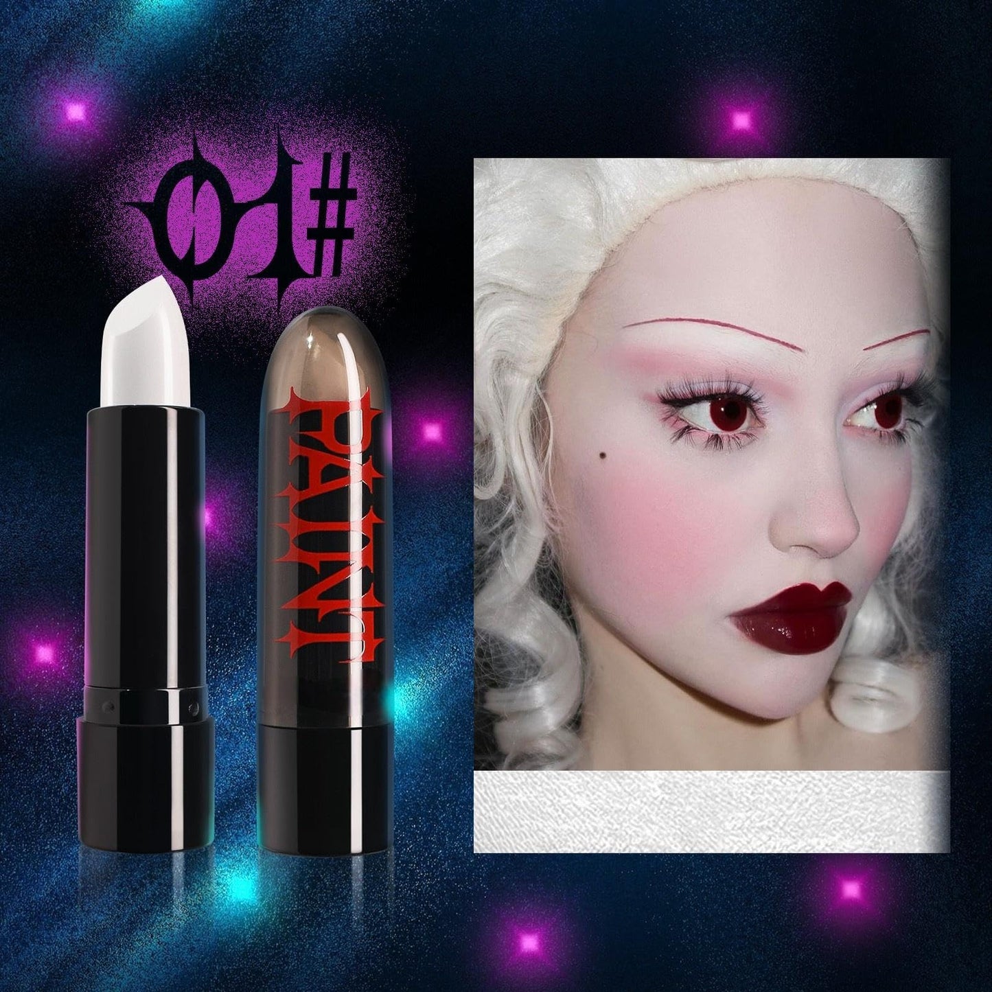Halloween Face Body Paint Stick - Vampire Makeup Kit (5 Colors: Black, White, Red, Green, Blue) - Easy Apply Waterproof Long Lasting for Kids Adults