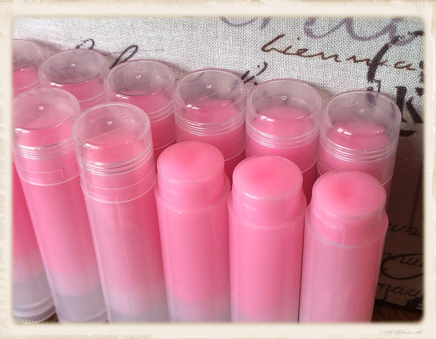 WHOLESALE Handmade Strawberry Flavored Lip Balms Without Labels for DIY Favors or Resale (20) Beauty and Personal Care Majestic Lips