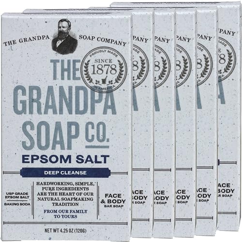 Grandpa's Epsom Salt & Baking Soda Soap 3.25 Ounces (Pack of 6)