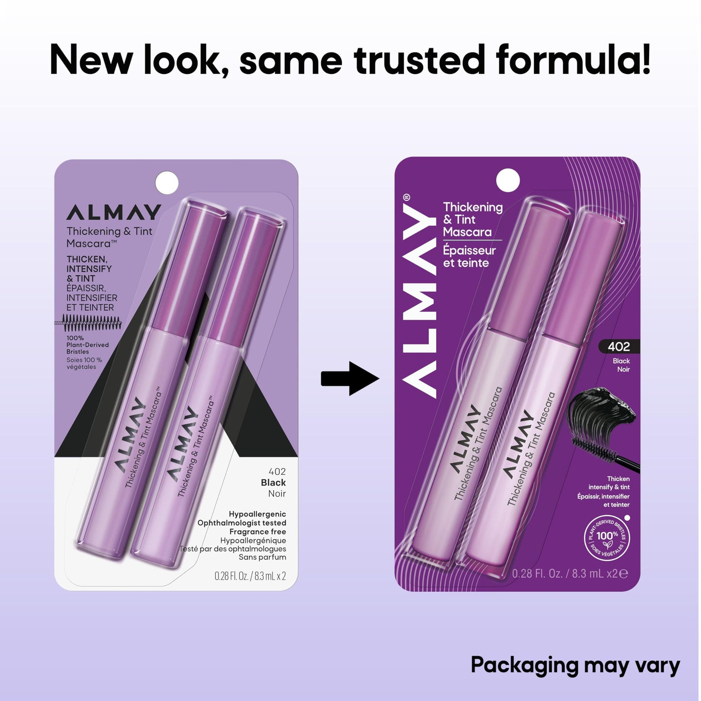 Almay Thickening & Tint Mascara, Nourishing Mascara, Hypoallergenic, 402 Black, 2 pack Beauty and Personal Care Almay