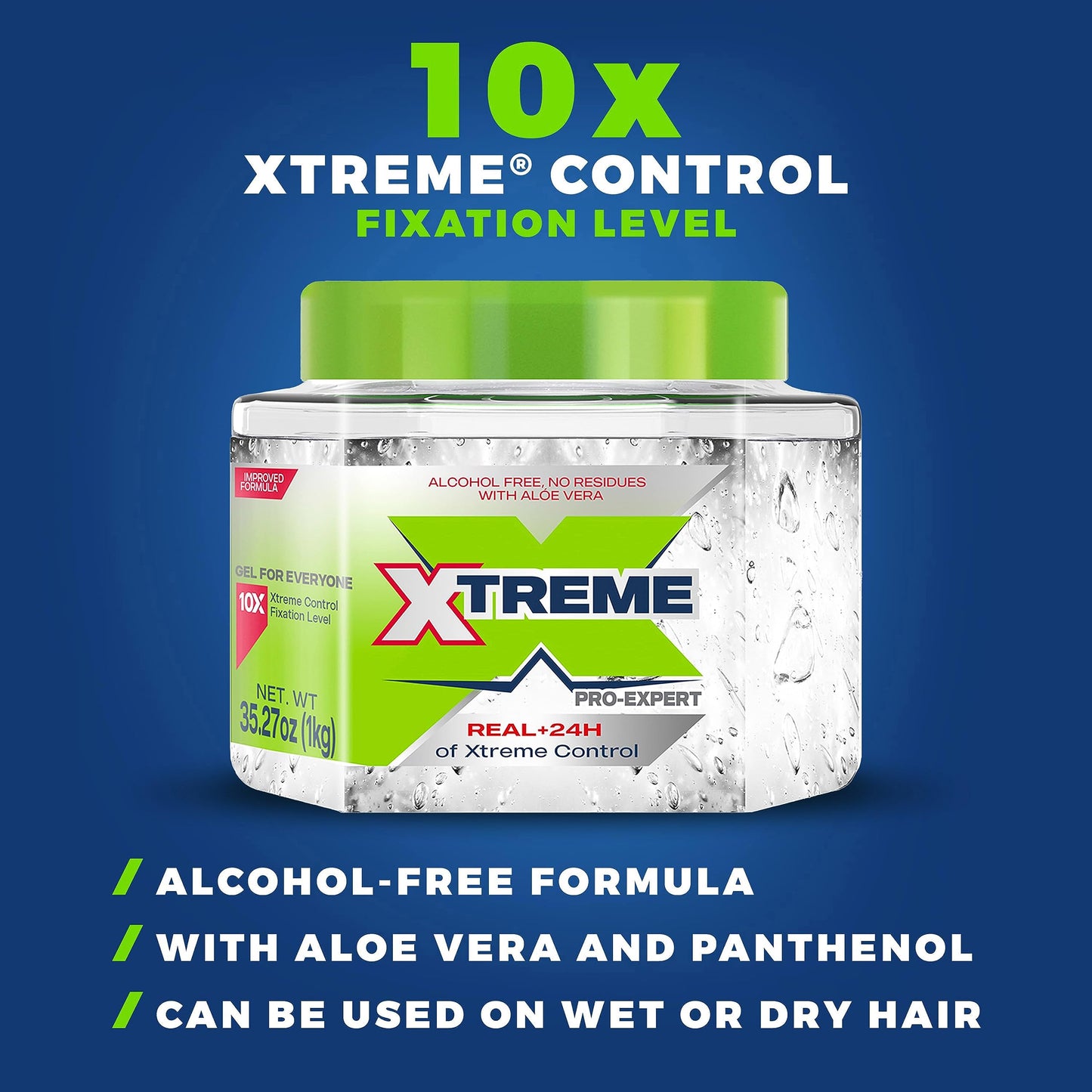 Xtreme Pro-Expert Clear Styling Hair Gel, 35.27 Oz, Pack of 2