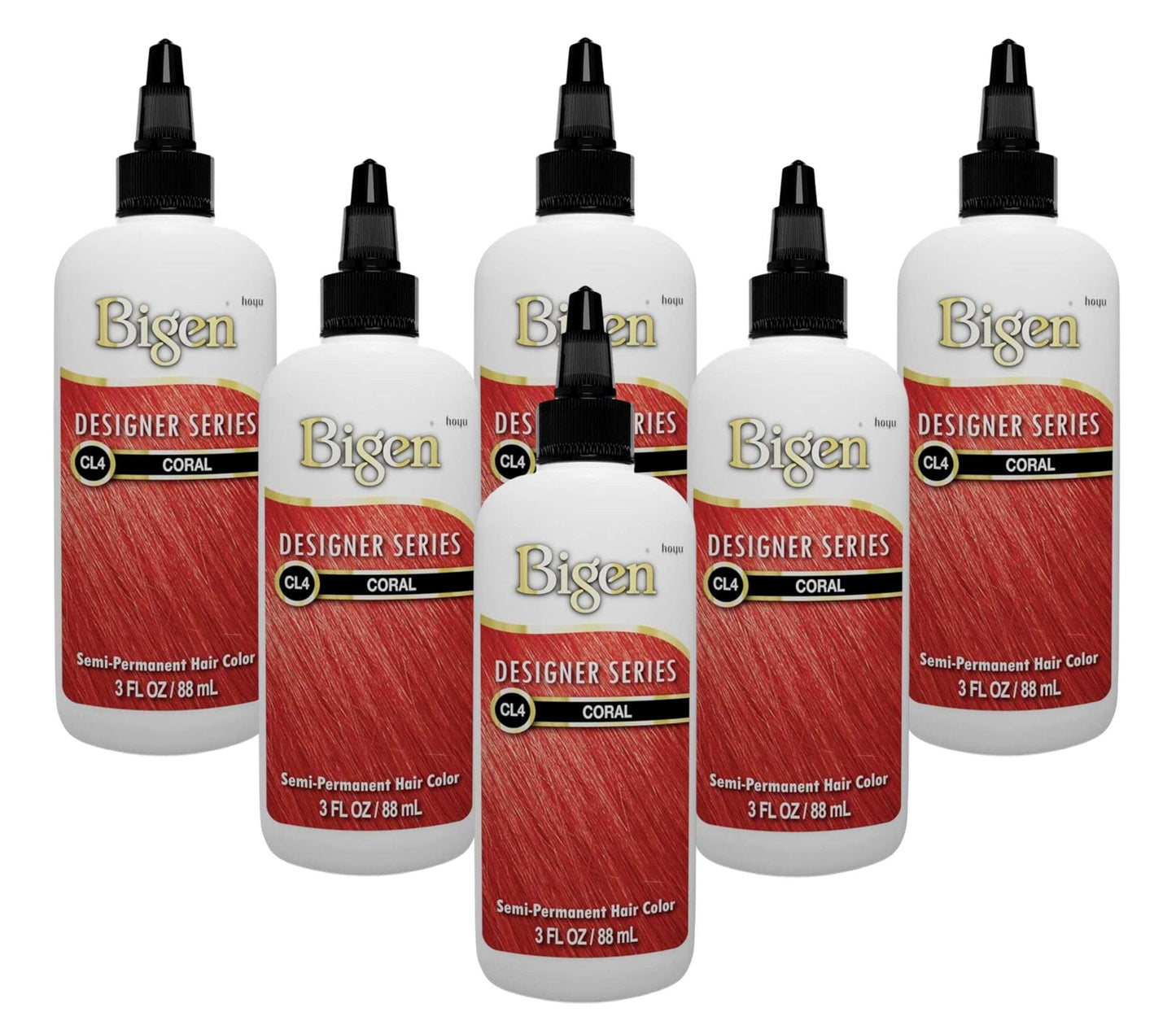 Bigen Semi-Permanent Haircolor #Cl4 Coral 3 Ounce (Pack of 6)