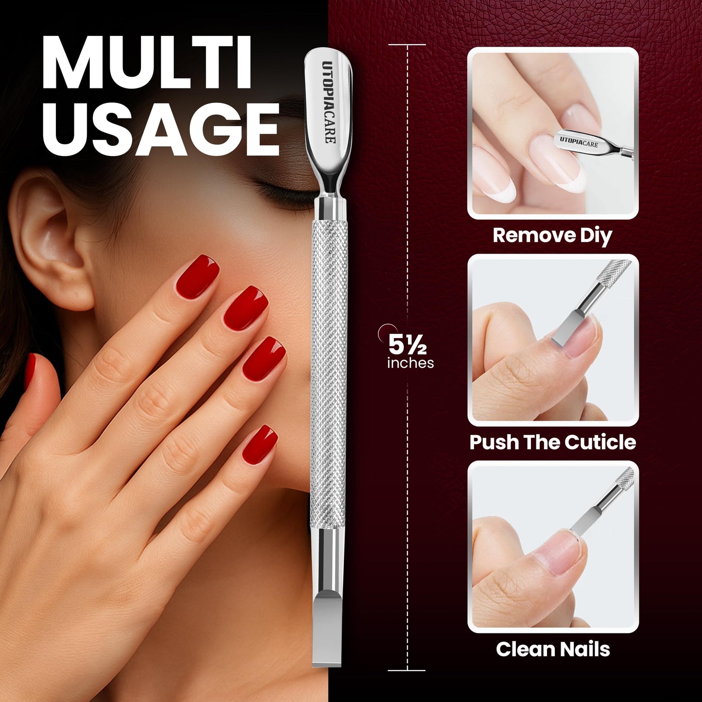 Utopia Care Cuticle Pusher Tool & Spoon Nail Cleaner Beauty and Personal Care Utopia Care