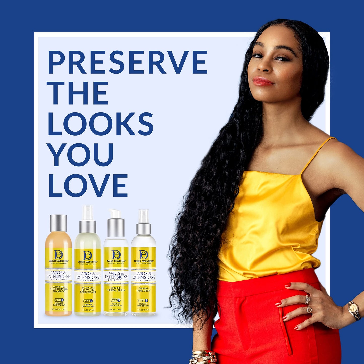 Design Essentials Moroccan Argan Oil Detangling Blow-Dry Conditioner- Wigs & Extensions Collection, 6 Oz (Packaging may vary)