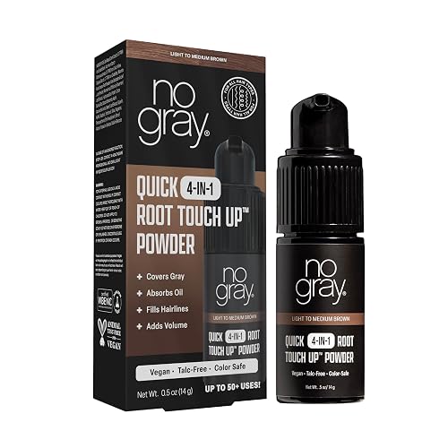 No Gray Quick 4-IN-1 Root Touch Up Powder Light to Medium Brown