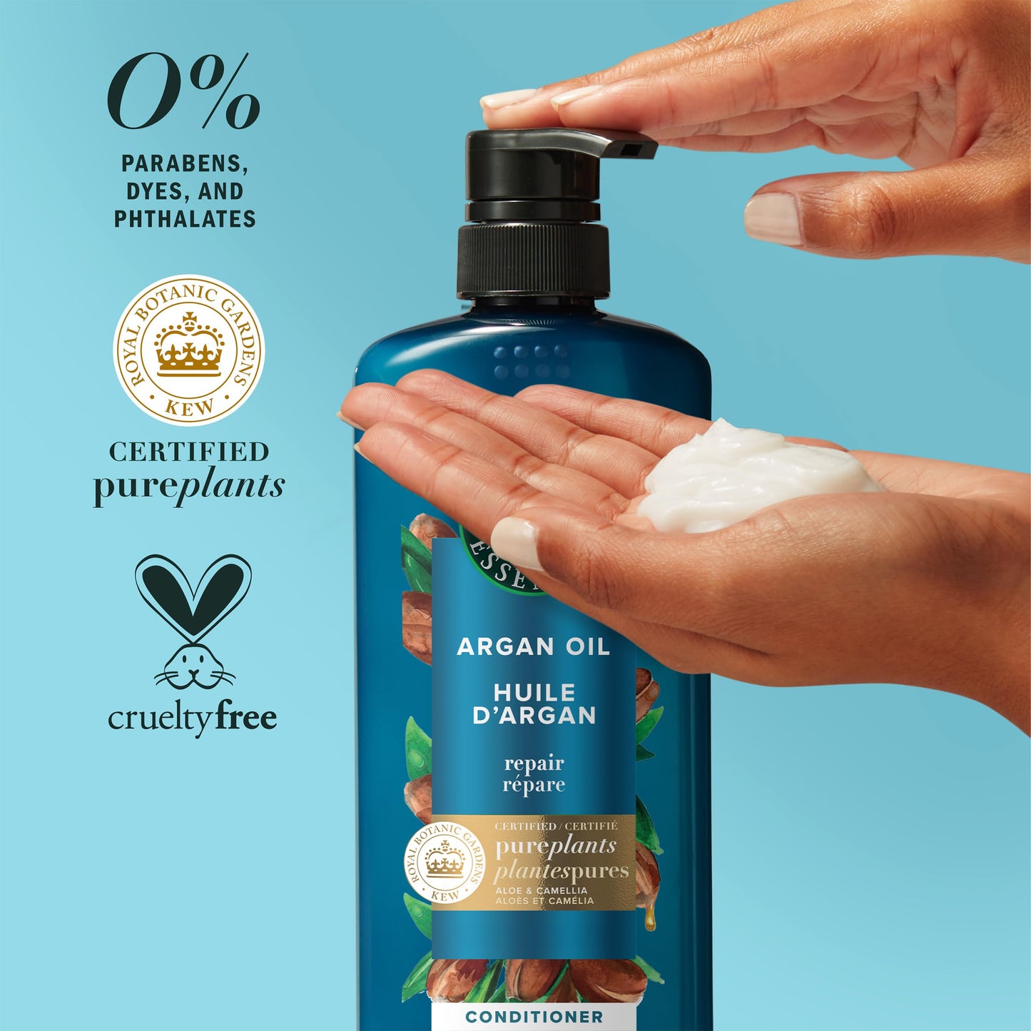 Herbal Essences Argan Oil Repair Shampoo & Conditioner Set, Moisturizes & Smoothes, Paraben-Free, Color-Safe, pH-Balanced, Citrus Scent, 20.2 Fl Oz