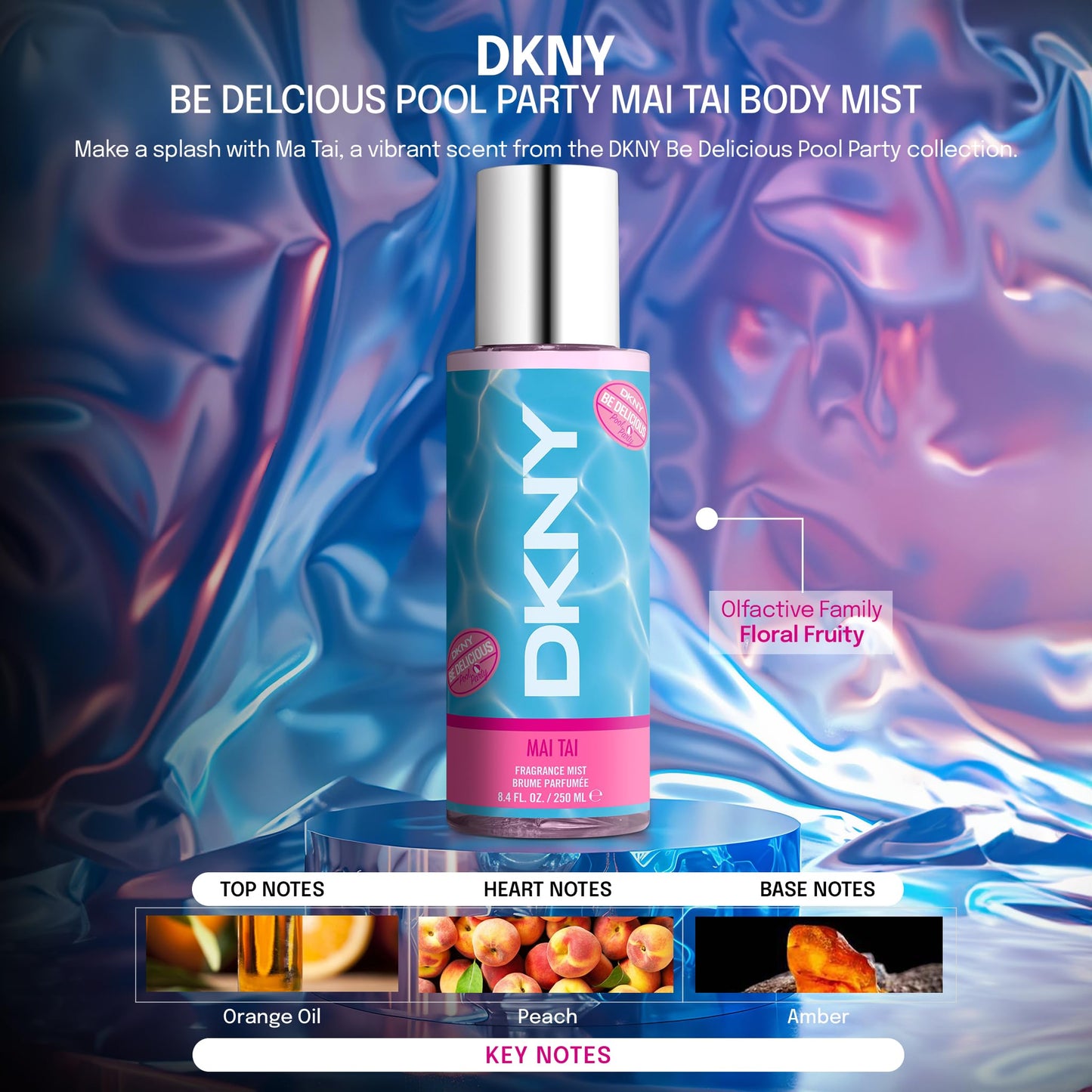 DKNY Be Delicious Pool Party Fragrance Mist For Women, Mai Tai, 8.4 Fl. Oz.