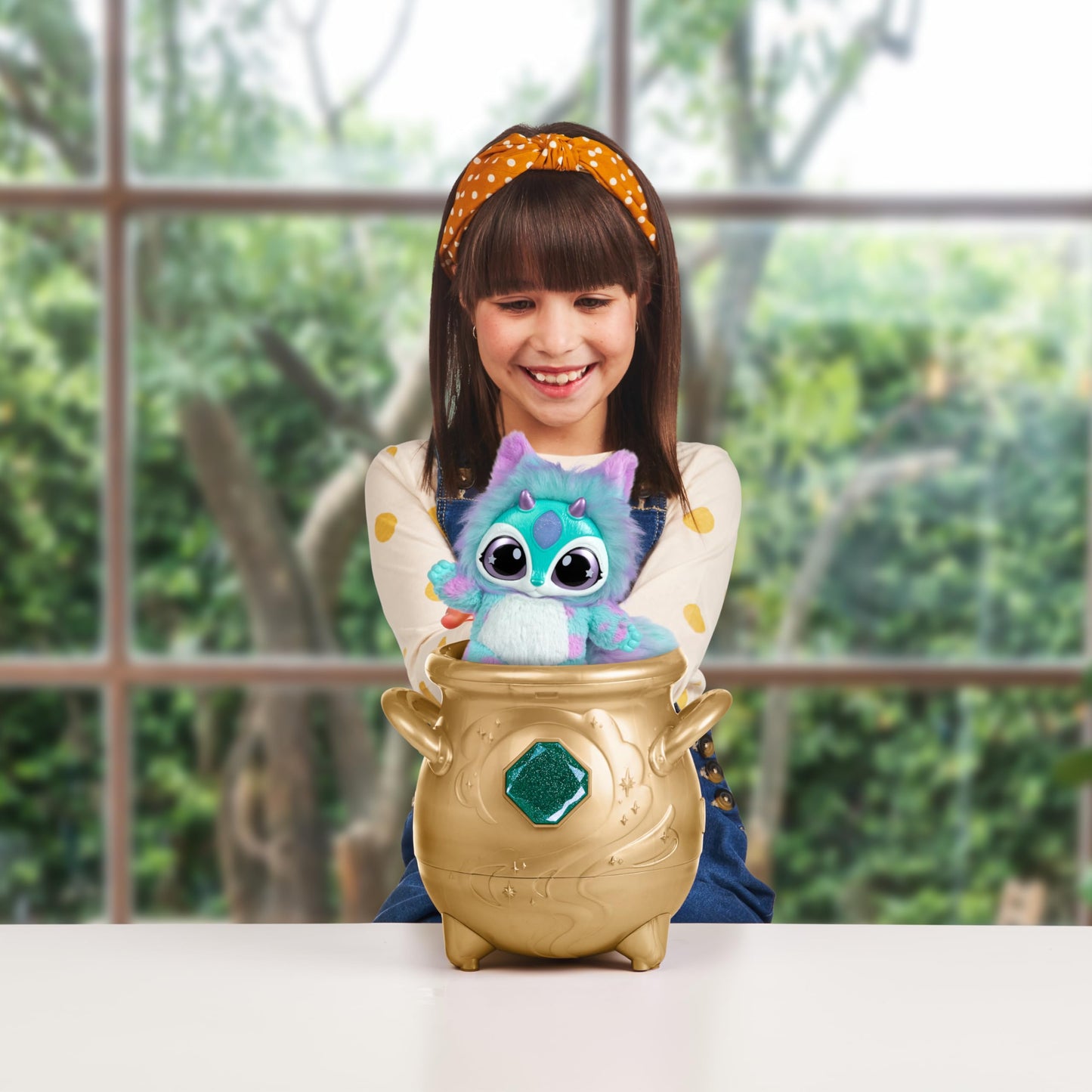 Magic Mixies - Magical Real Misting Gold Cauldron with 8 Inch Non-Electronic Plush Toy. Follow The Spell Book Add The Magic Ingredients. Who Will You…