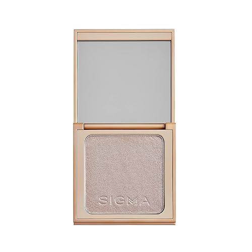 Sigma Beauty Highlighter Makeup - Illuminating Highlighting Powder for Face, Sheer Glimmer Face Highlighter for Cheeks, Cupid’s Bow, & Brow Bone