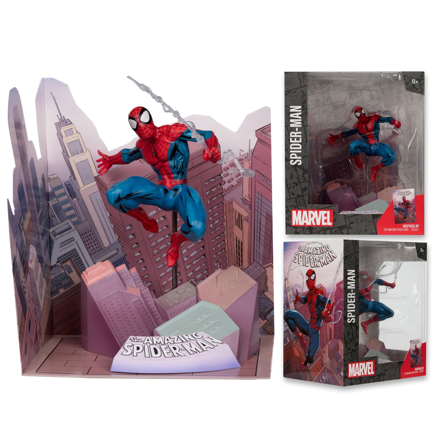 McFarlane Toys Marvel Spider-Man 1:10th Scale Collectible with Scene (The Amazing Spider-Man #1)
