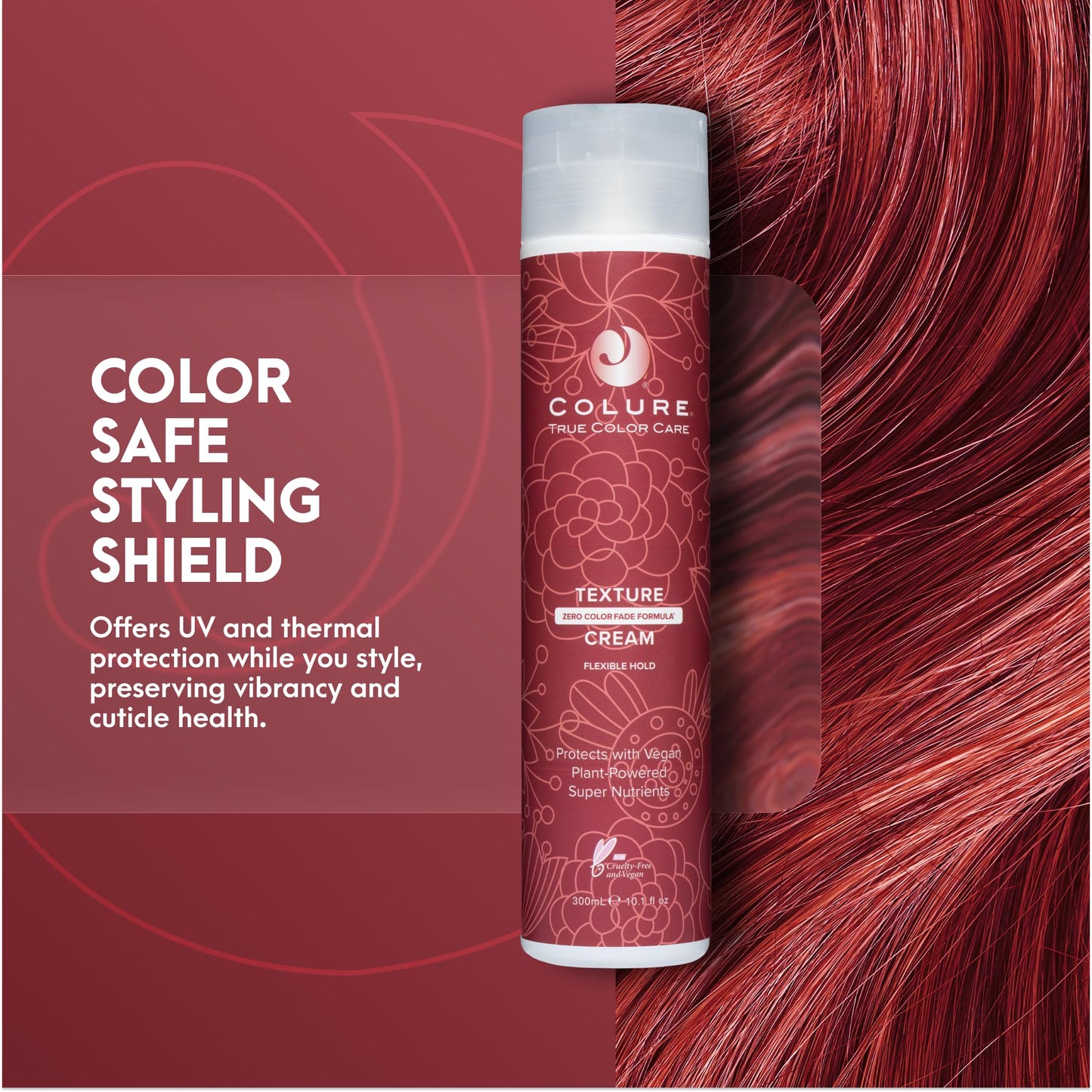 COLURE Texture Cream 10 oz - Ultra Light Shaping and Defining Hair Styling Cream with Professional Color Protection
