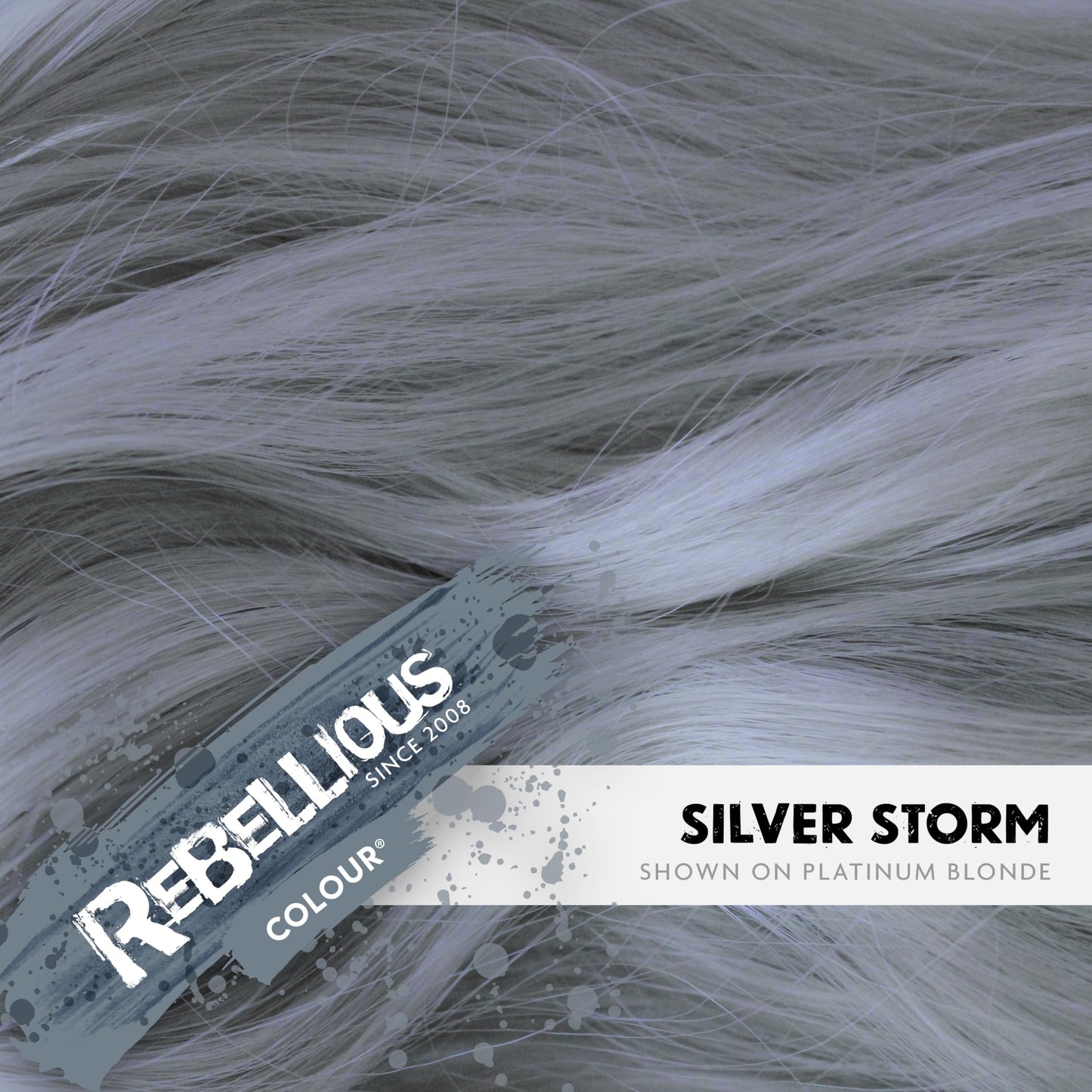 Rebellious Colours 100% Vegan Semi Permanent Hair Dye Colour 70ml (Silver Storm)