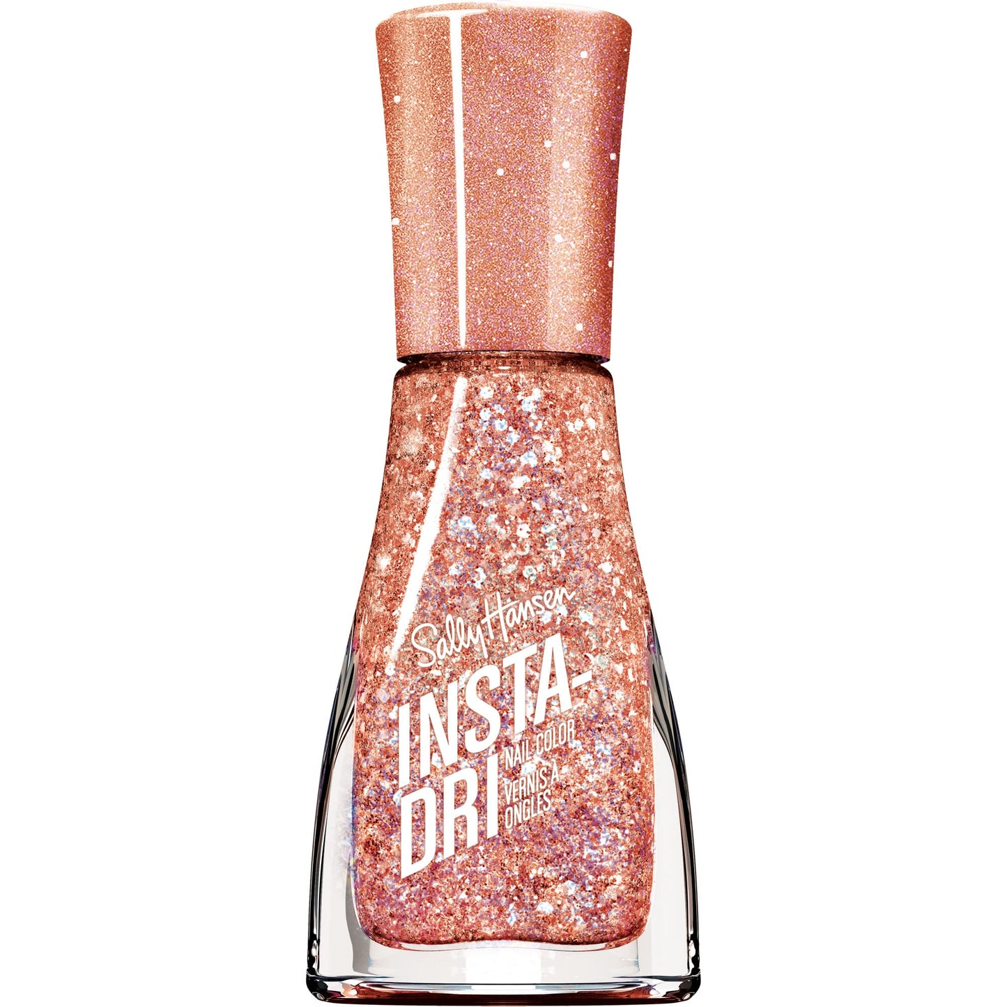 Sally Hansen Insta-Dri Nail Polish | Quick Dry, Long Lasting, Streak-Free Shine |Semi-Opaque, Glittery | 258 Shooting Star | Sparkling Champagne Nail