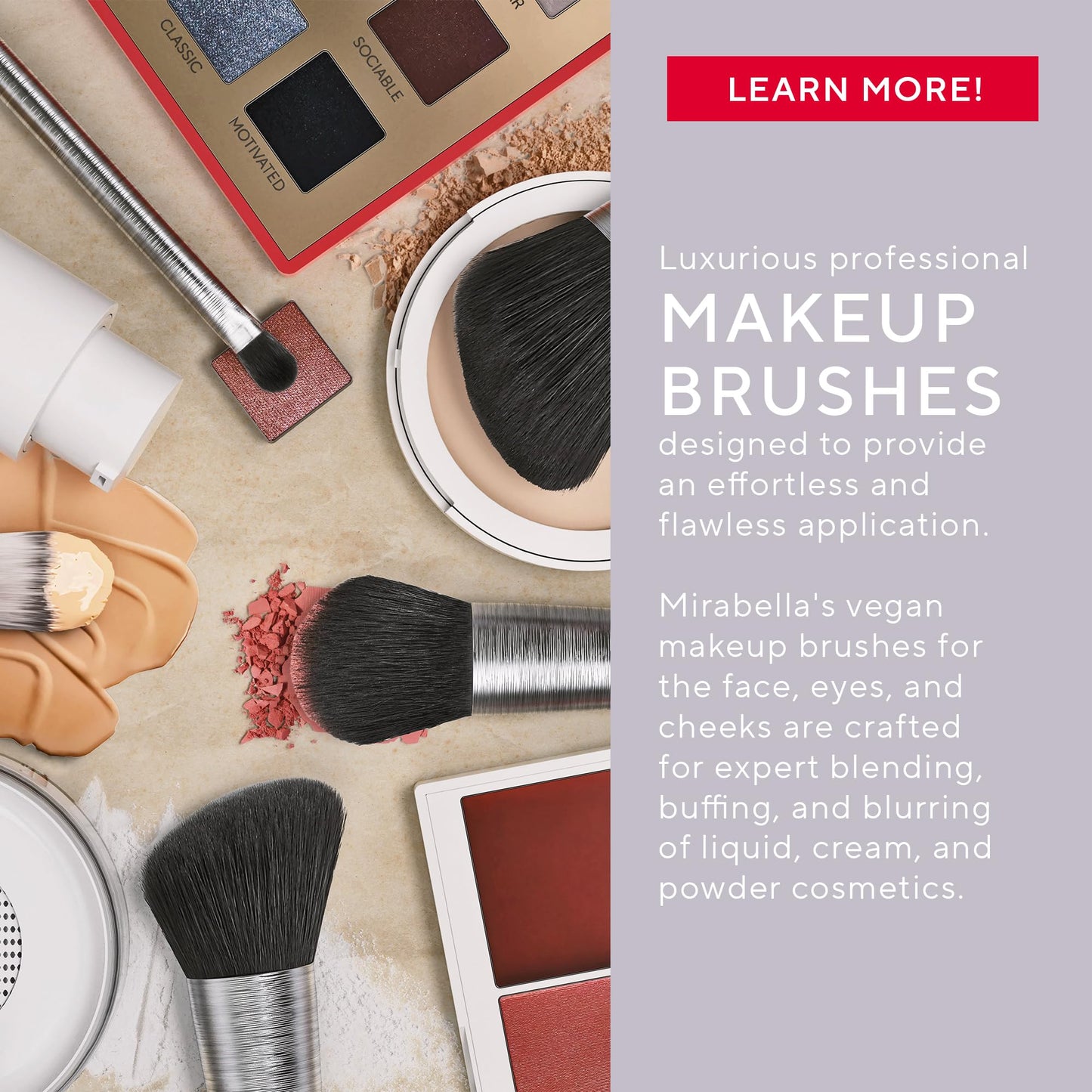 Mirabella Small Crease Eyeshadow Brush, Premium Professional Makeup Brush Collection, Cruelty-Free Synthetic Bristle Brush, Hand-Sculpted Brushed
