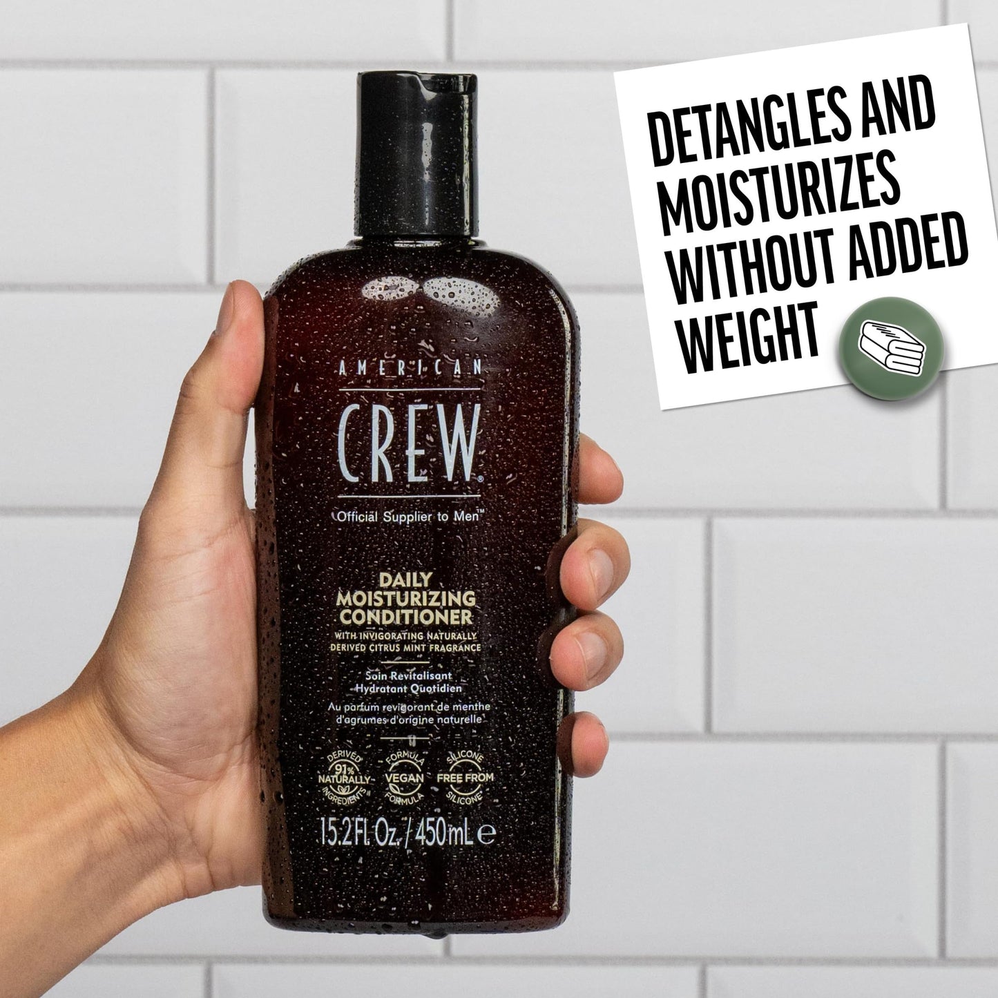 American Crew Conditioner for Men, Daily Moisturizer, Naturally Derived, Vegan Formula, Citrus Mint Fragrance, 33.8 Fl Oz Beauty and Personal Care AMERICAN CREW