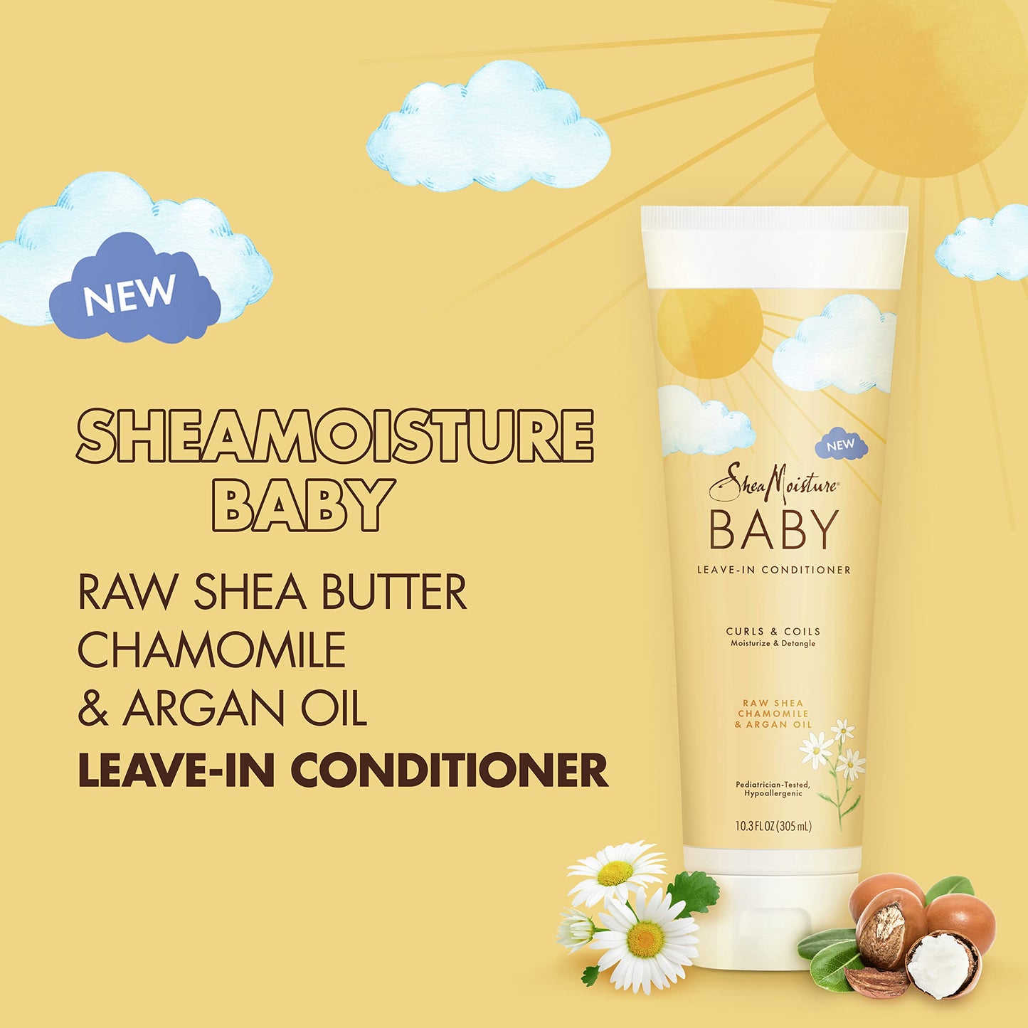 SheaMoisture Baby Leave-In Conditioner for Curly Hair Raw Shea, Chamomile and Argan Oil Moisturizes and Helps Detangle Delicate Curls and Coils